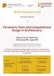 VES College of Architecture Conducts National Level Training on 'Parametric Tools and Computational Design in Architecture.'